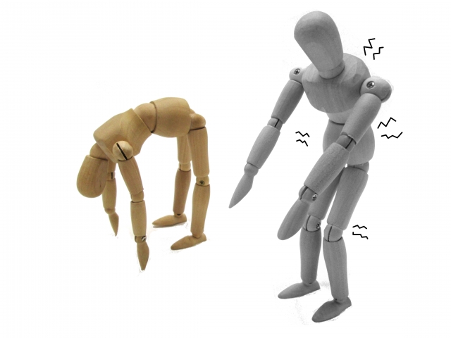 筋肉が硬くなって身体が硬い人形
