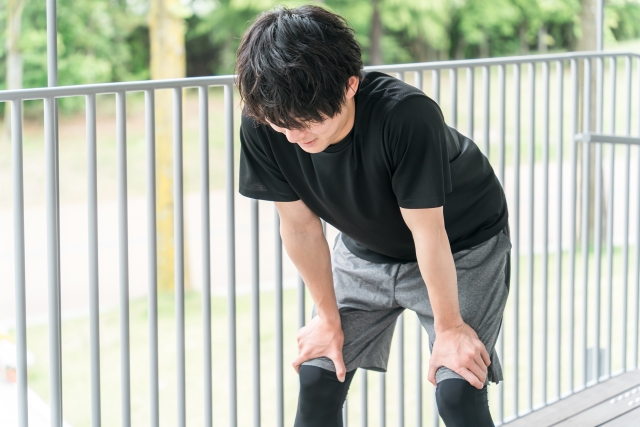 運動で疲れている様子